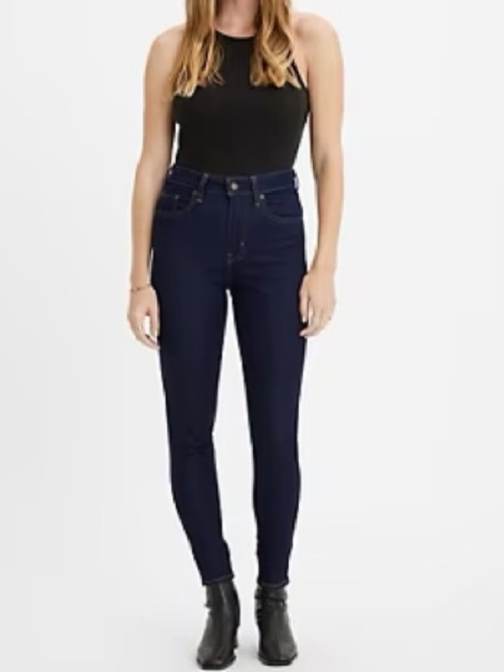 Levi's 311 Shaping Skinny Jeans in Dark Navy with Contrast Stitching Size 28